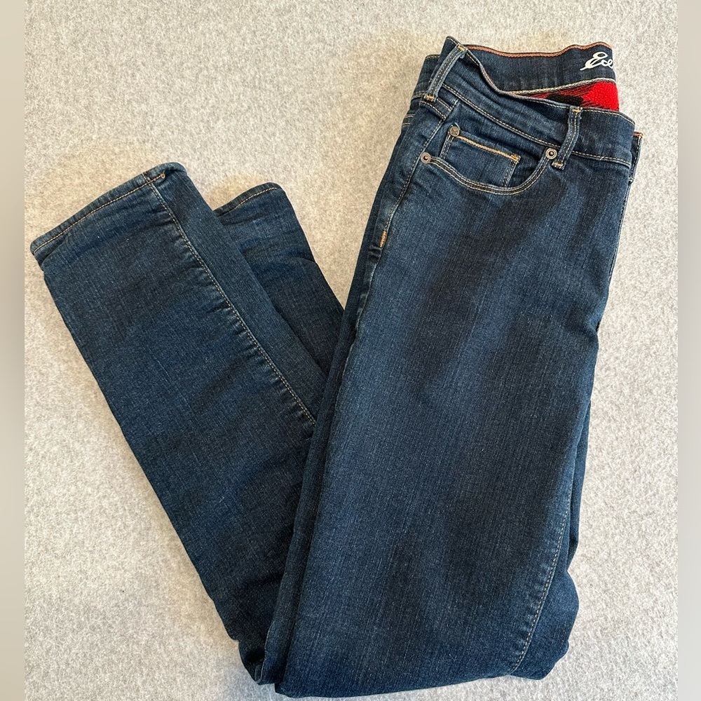 Eddie Bauer Flannel Lined Dark Blue Jeans